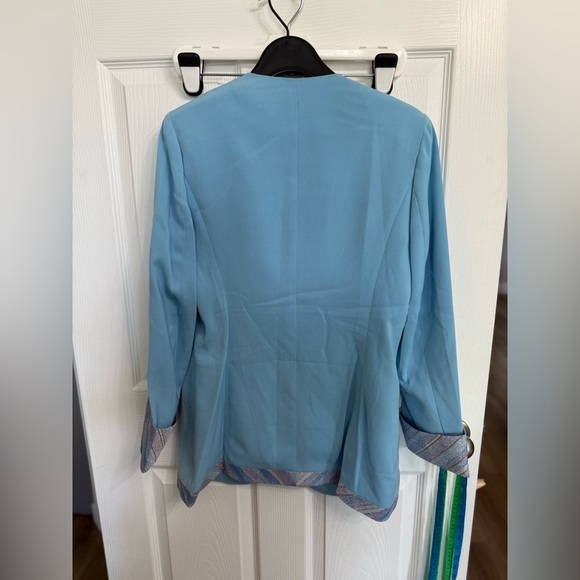 Terramina Women's Jacket Blazer Pastels Blue Pink Church Formal Special Gold 8 - Picture 5 of 6